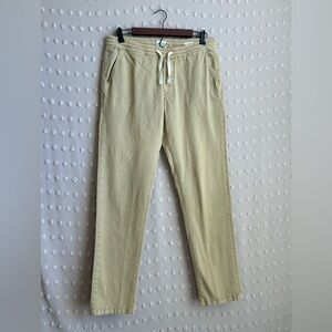 Marine Layer Saturday Slim Straight Twill Pant Sz L Khaki